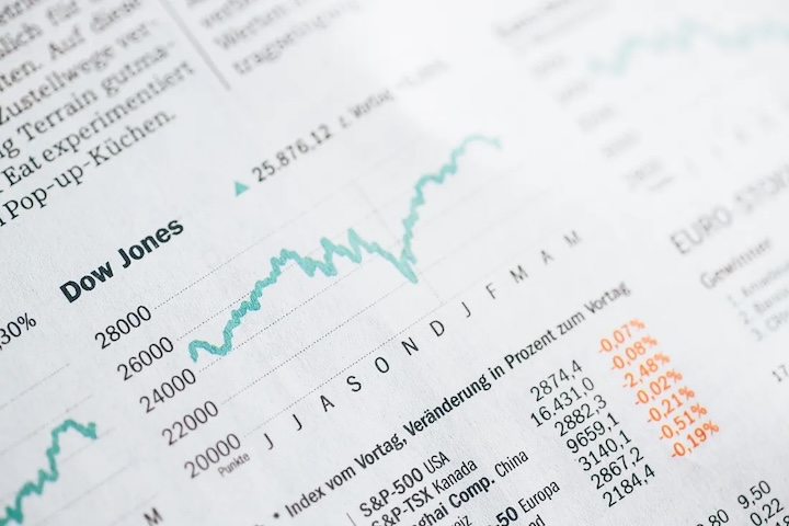 Newspaper showoing stocks